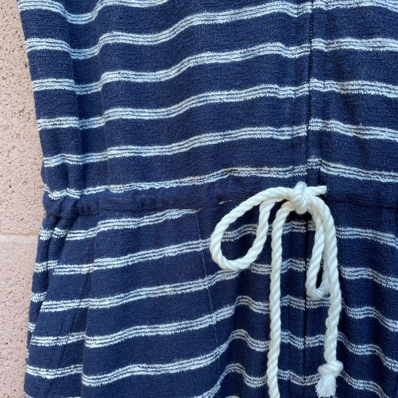 MARINE LAYER NWOT Navy Striped Terry Up Textured Nautical Romper - Picture 7 of 12
